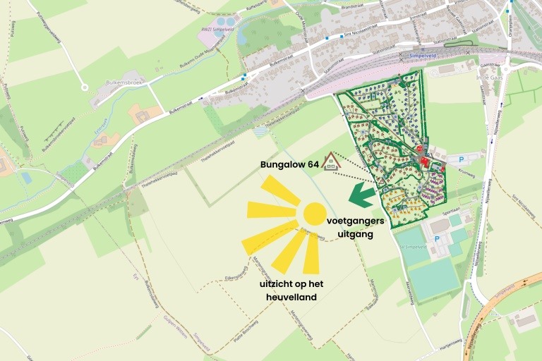De ligging van Bungalow 64 in het schitterende Zuid-Limburgse heuvelland